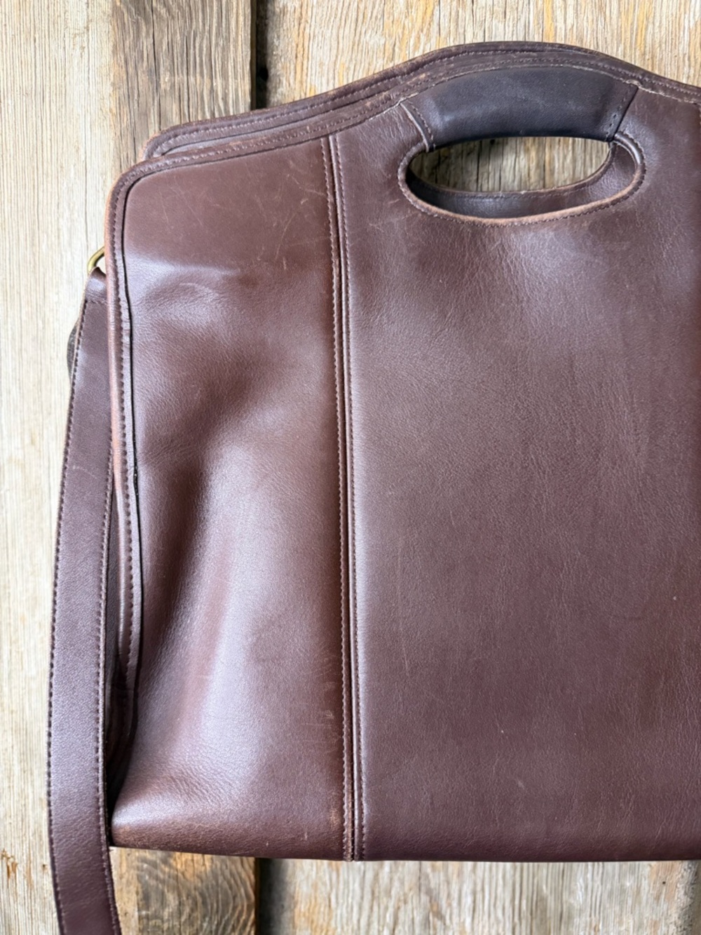 VTG Coach 9995 Brown Leather Large Shopper Tote Bucket Satchel - Picture 5 of 16